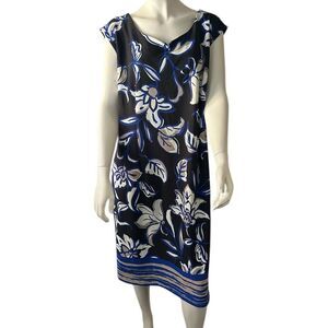 Phase Seven Floral Mid Dress Black Size 18 NWOT